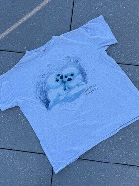 Vintage 1994 Endangered Young’uns Animal Tee XL Single Stitch Nature Shirt